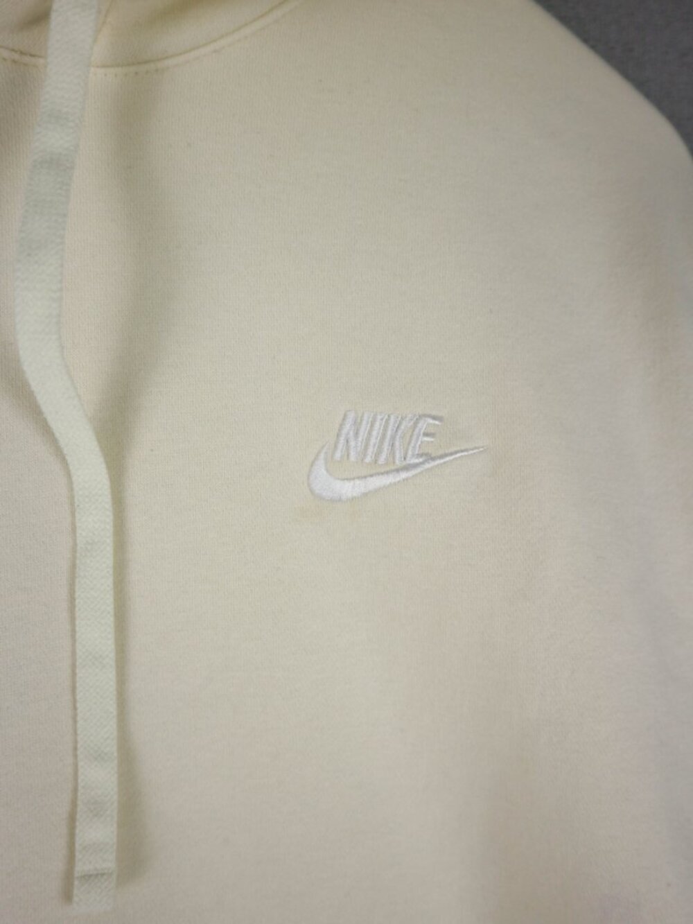 Nike Cream Yellow Cotton Pullover Hoodie Sweater Medium Womens as is - Picture 10 of 12